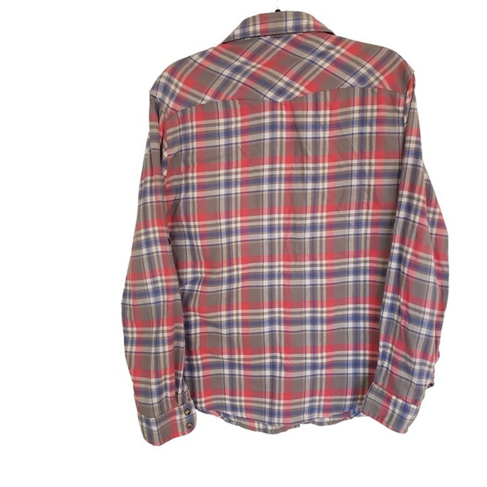 Jachs Girlfriend Flannel size Large pearl snap closure double pocket bandana pr - Picture 2 of 12